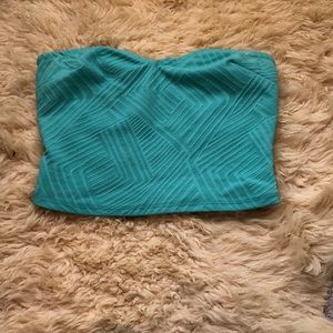 Urban outfitters Teal blue strapless crop top